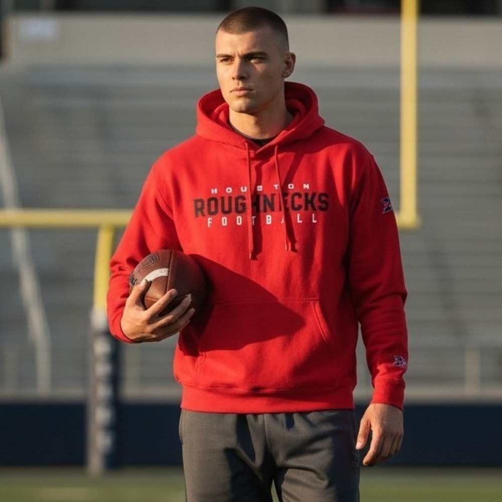 Port & Company Houston Roughnecks XFL Football Performance Hoodie Red Mens XL